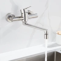 kitchen faucet wall mounted rotable kitchen sink tap dual hole single handle cold and hot water mixer kitchen sink faucet