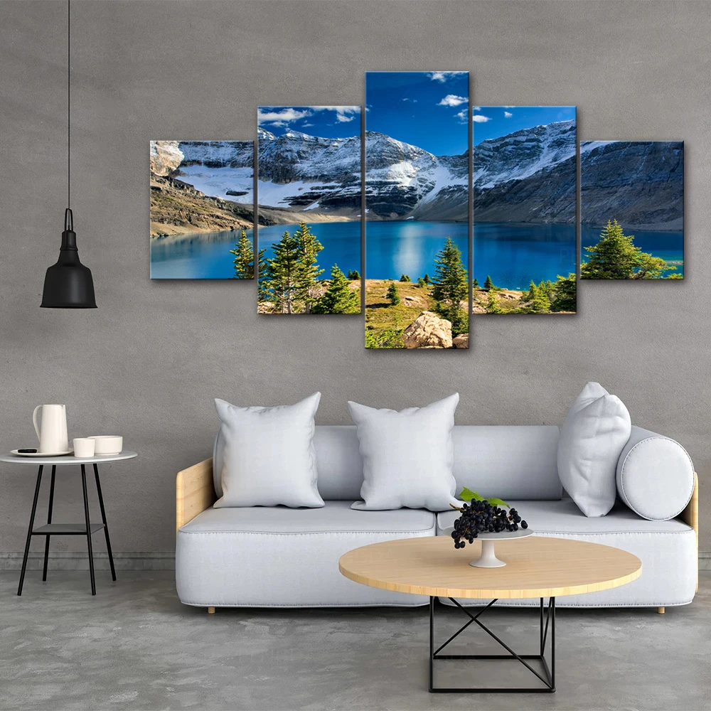 5 панелей Настенная картина Снежная гора холст живопись HD принты стандартный