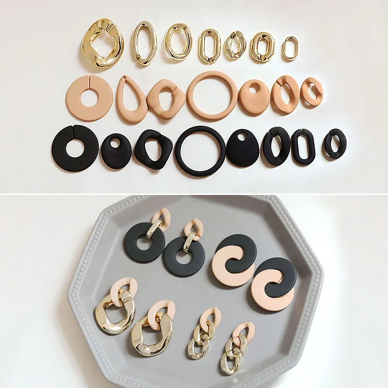 

New style 50pcs/lot geometry rounds/ovals/irregular shape matte resin beads diy jewelry earring/garment pendant accessory