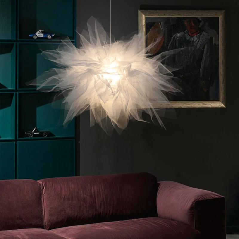 Люстра из органзы в стиле INS для спальни гостиной кабинета Скандинавская