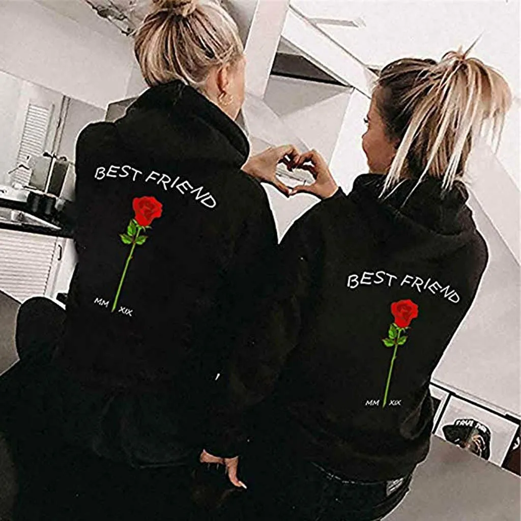 2020 Парные толстовки с принтом розы женская и мужская Толстовка для влюбленных
