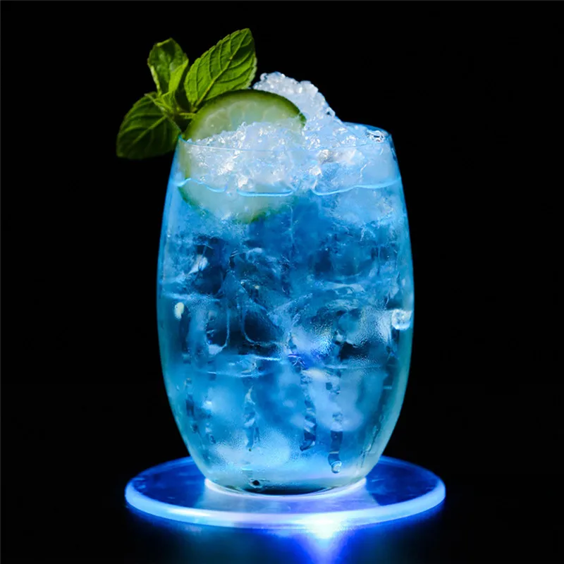 Acrylic Crystal Ultra-Thin Led Light Coaster Cocktail Flash Bar Bartender Lighting Base Lamp Party Accessories | Дом и сад