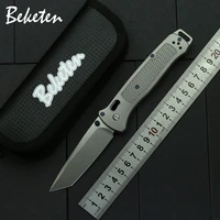 537 pocket folding knife stone wash m390 blade titanium handle outdoor hunting camping survival tactical kitchen gift edc tools