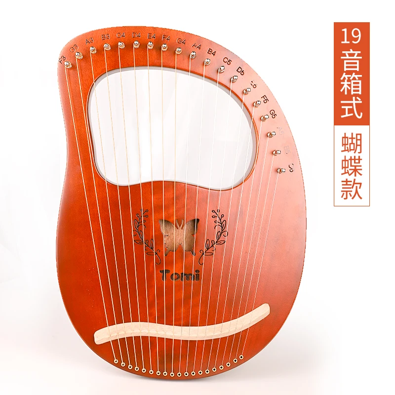 Тело TOMI Lyre Harp из красного дерева 16 струн 19 инструмент с тюнинговым ключом и сумкой