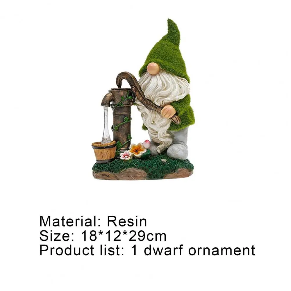 

Dwarf Decoration Weather Resistance Hand-Crafted Multi-color Solar Lighted Garden Dwarf Statue for Balcony Solar Battery Resin