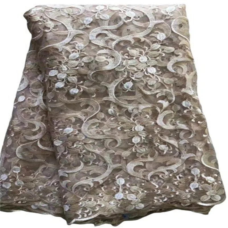 

African Lace Fabric High Quality French Net Lace Embroidery Tulle Lace Stones Fabric Nigerian Lace For Wedding Party Dress