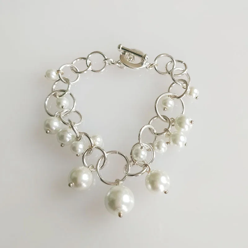 2019 модные браслеты ювелирные изделия Новые Серебряные белые жемчужные для