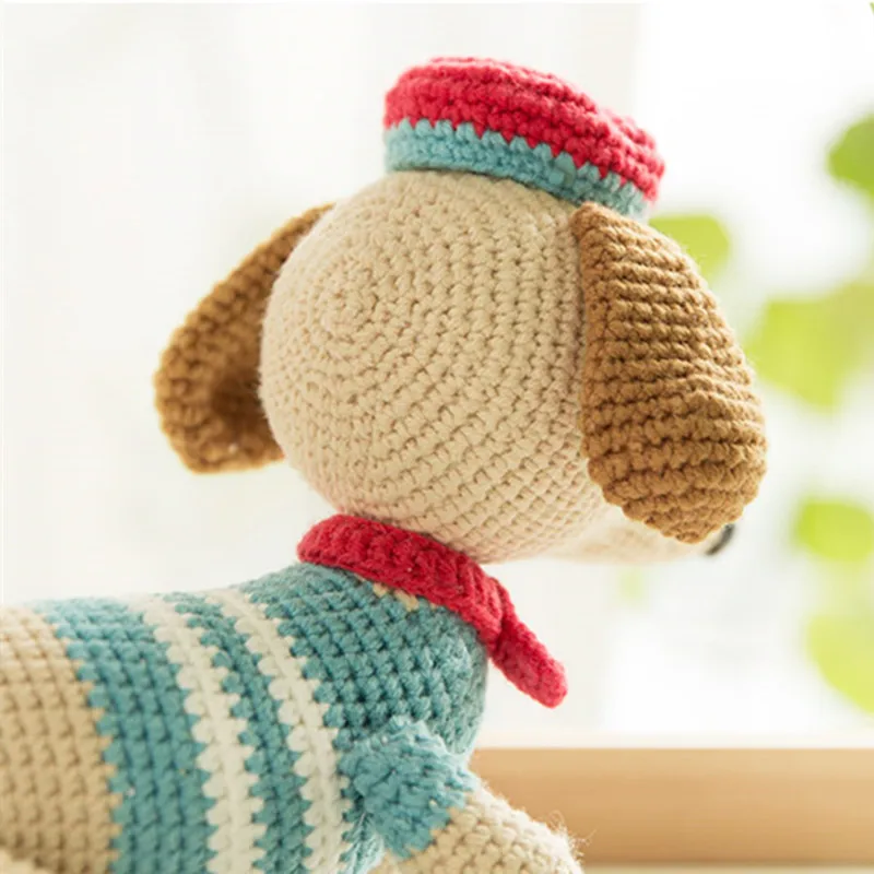 RUBI hand knitted doll with medium wool DIY Crochet Crocheted sausage dog Baby will like it | Дом и сад