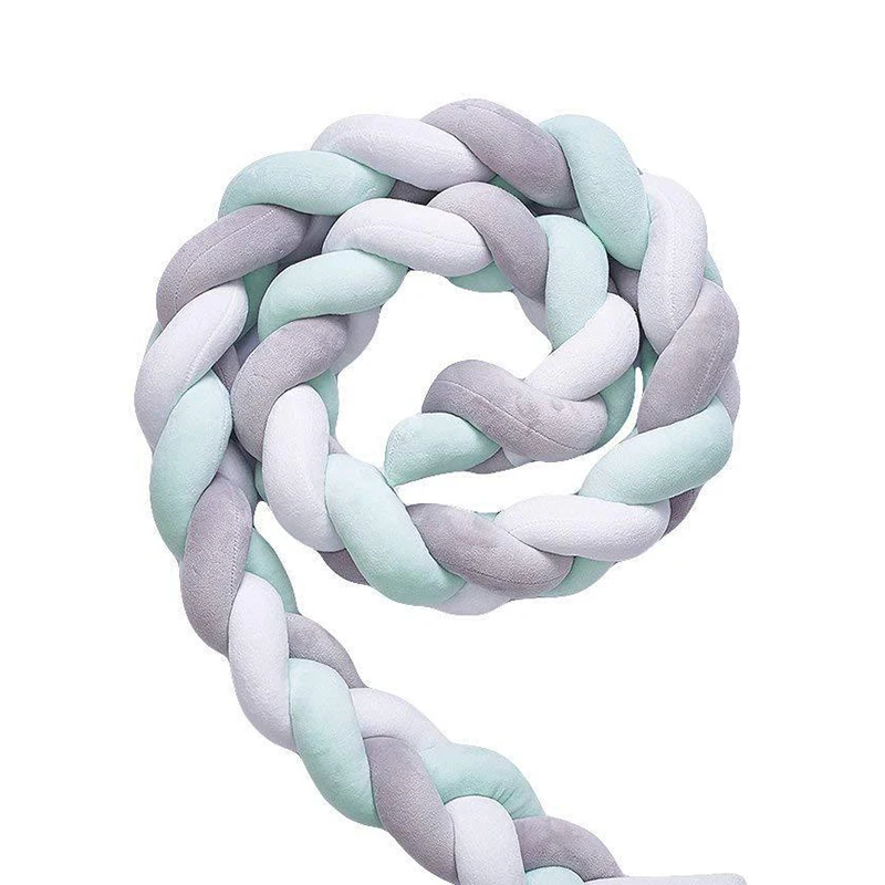 Детский бампер для кровати новорожденных длинная коса с узлом детская подушка