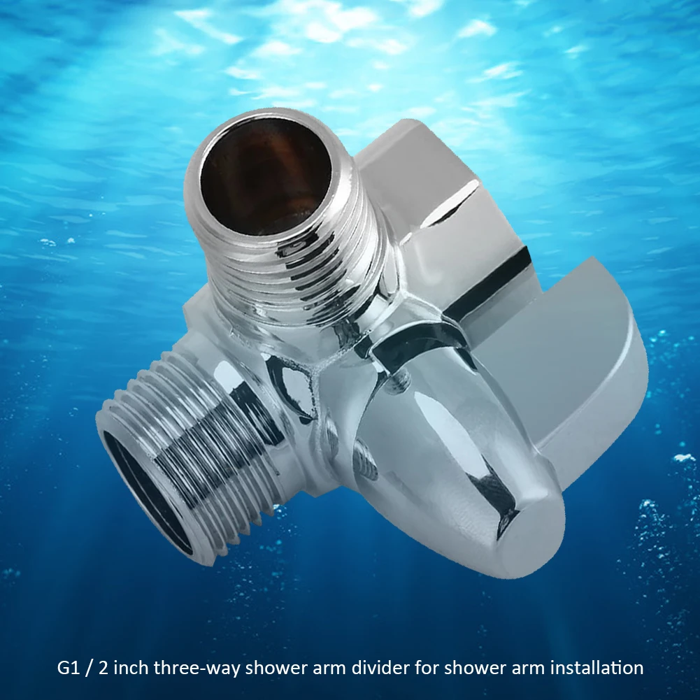 

G1/2 Chrome Plated for Hand Shower Angle Valve Hose Bath Shower Arm Toilet Brass Three-Way Shower Arm Diverter Valve