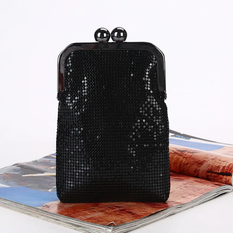 

Fashion Brand Iridescence Aluminium Evening Bag Women Wedding Party Shoulder Bags Pretty Phone Wallet for Gift Party Chain Bag