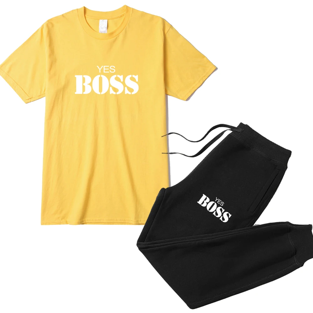 

European and American Summer Short-sleeved Couples Autumn Fashion Suit Leisure Sports Letter Printed Men's T-shirt