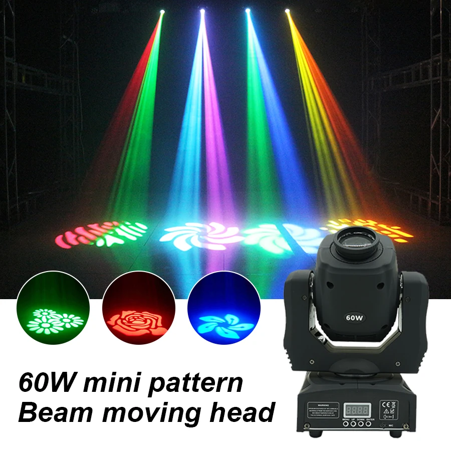 

Lyre Mobile DJ Light s 60W Mini Led Dmx Gobos движущийся Точечный светильник для бара клуб диско Вечеринка Show, эффект события, танцевальный дом