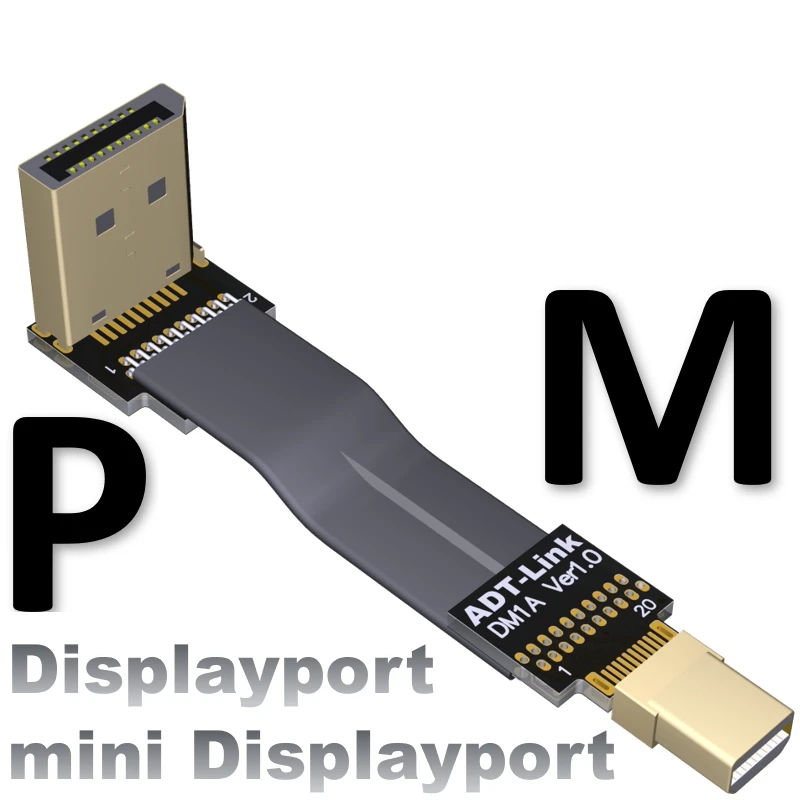 

DP стандартный мини displayport1.2 Удлинительный кабель высокой четкости скошенная, плоская тонкий кабель-адаптер