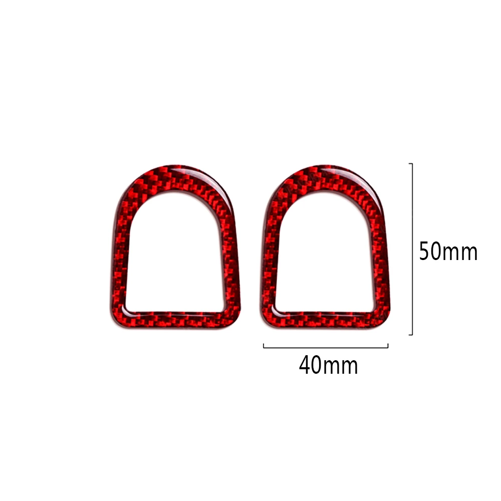 

2Pcs Door Lock Pins Frame Cover Trim Carbon Fiber Red For Ford Mustang 2009 2010 2011 2012 2013