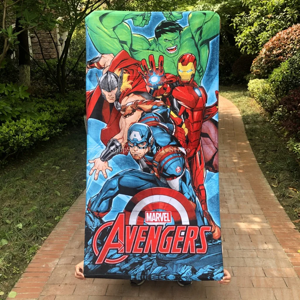 Банное полотенце с героями Диснея мягкое абсорбирующее одеяло супергероями