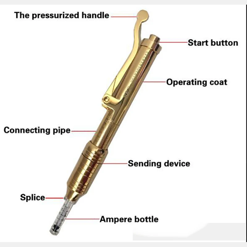 Ручка-атомайзер с гиалуроновой кислотой высокой плотности 24 К золото 0 3 инжектор