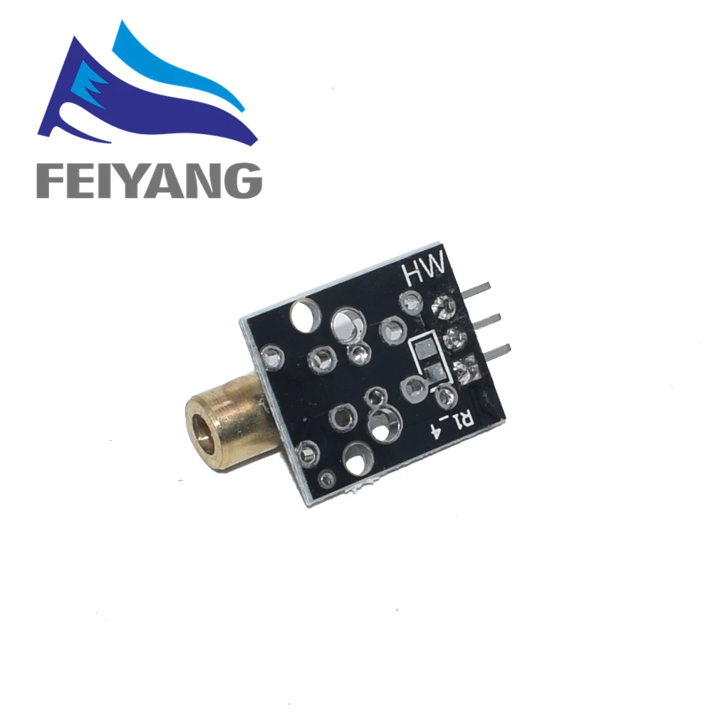 1PCS KY-008 650nm Laser sensor Module 6mm 5V 5mW Red Dot Diode Copper Head for Arduino | Электронные компоненты и