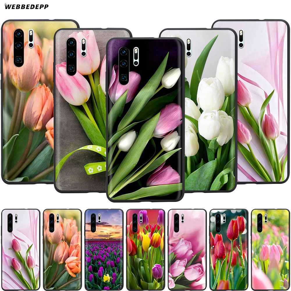 Webbedepp пружинный чехол с тюльпанами для Huawei P8 P9 P10 P20 P30 Lite Pro P Smart Z 2019 Mini|Бамперы| |