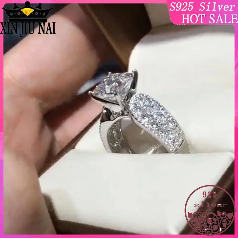 100% Стерлинговое Серебро S925 новинка женское роскошное квадратное кольцо с 4