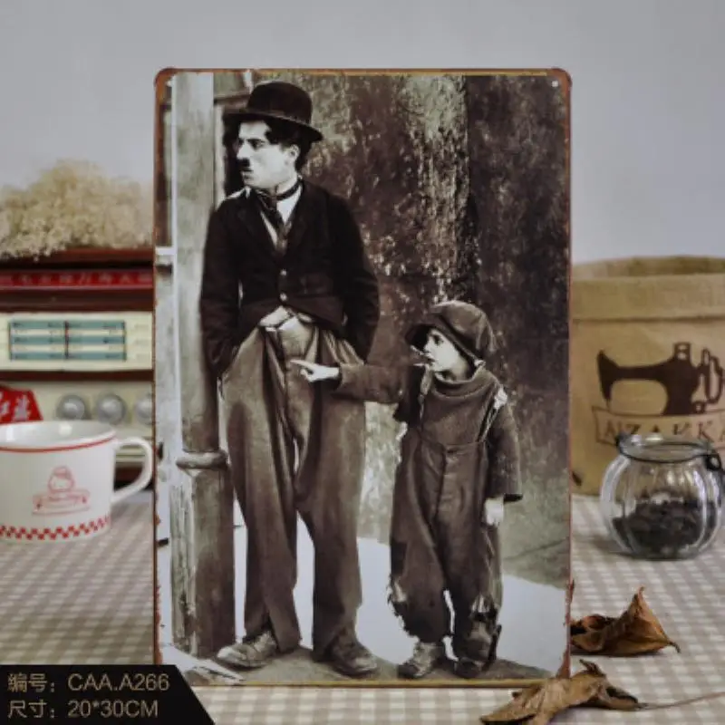 &quotCharlie Chaplin&quot Винтажная металлическая картина жестяные вывески Бар Паб домашний