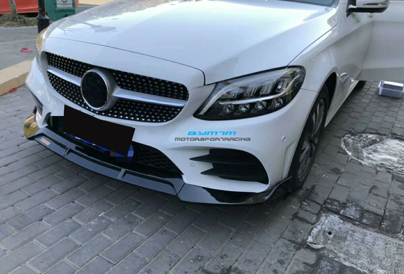 B-образный бампер из полипропилена яркая черная передняя губа для BENZ C класса W205