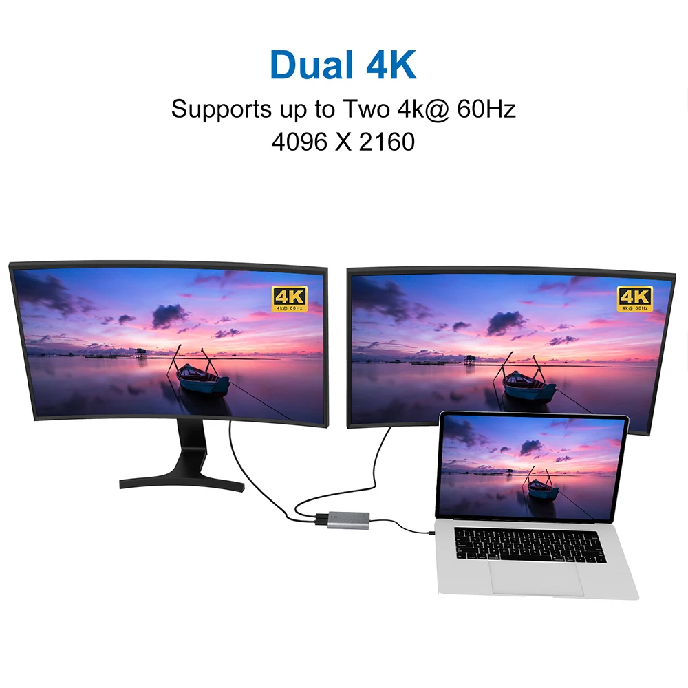 Адаптер Thunderbolt 3 для двух портов дисплея 4K USB Type-C @ 60 Гц | Компьютеры и офис