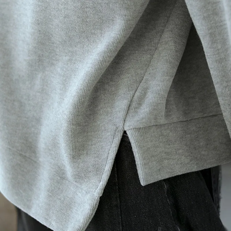 

2021 New Autumn Leisure O-neck Long Sleeve Cotton Pullover T-shirts Simple Comfortable Fashion All-match Women Tops