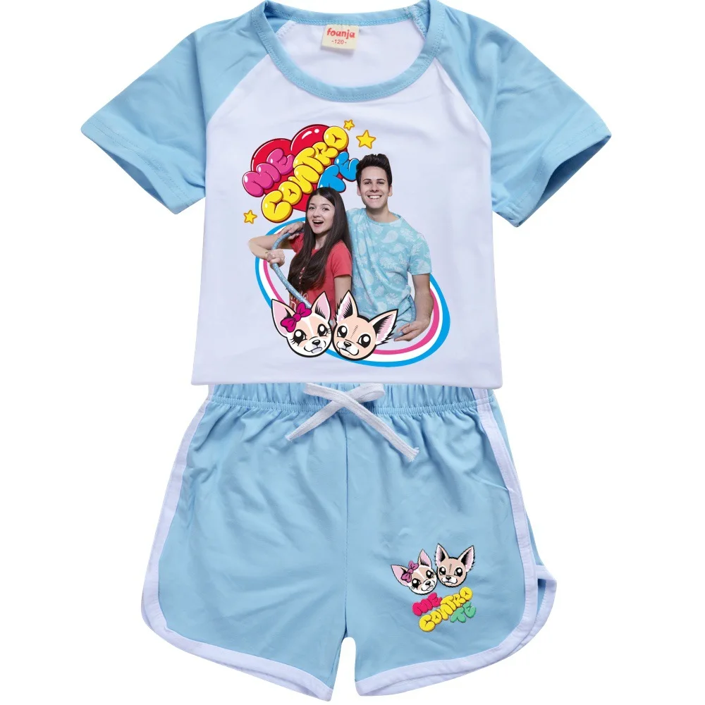 

Girls Boys 2021 Summer Clothing Set Me Contro Te Kids Sports T shirt+Pants 2-piece set Baby Clothing Comfortable outfits Pyjamas