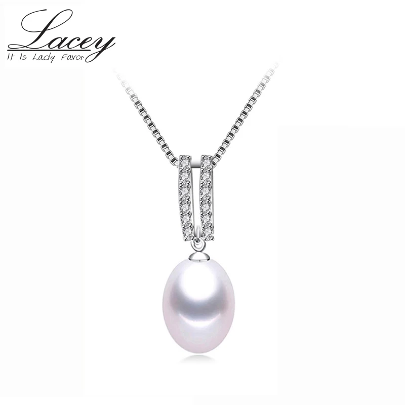 Женское Ожерелье Подвеска из натурального пресноводного жемчуга серебряная