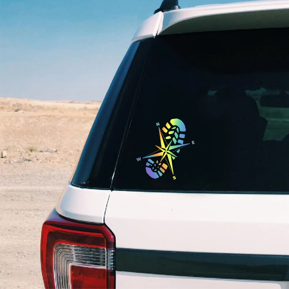 

Car Sticker Compass and Adventure 3D Waterproof Scratch Car Sticker Suitable for Car Door PVC, 12cm*12cm