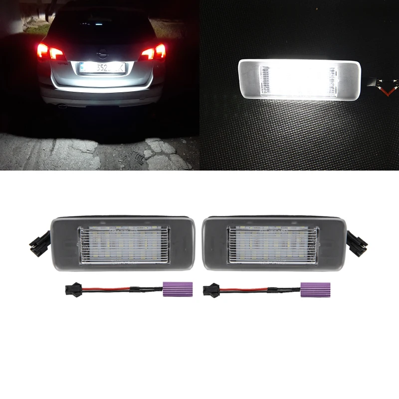 2x Белый светодиодный модуль освещения номерного знака 18 SMD для Opel Vauxhall Astra J Sports