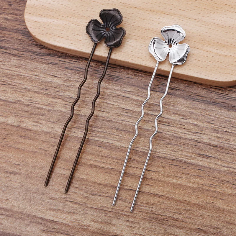 

15x2mm Blank Filigree Flower Hair Stick Hairpins Findings Bases for Wedding Bridal Hair Clip Pins Women Jewelry Accessories