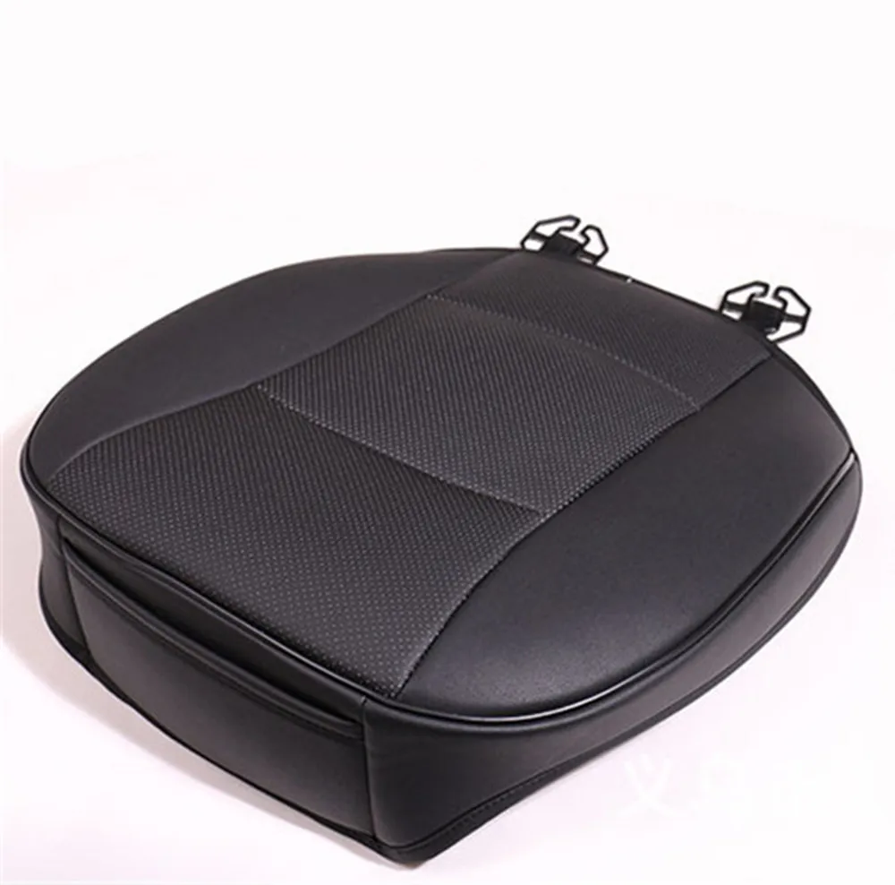 

Car Front Seat Cover Black PU Leather Fonrt Seat Cushion Stitching US Shipping