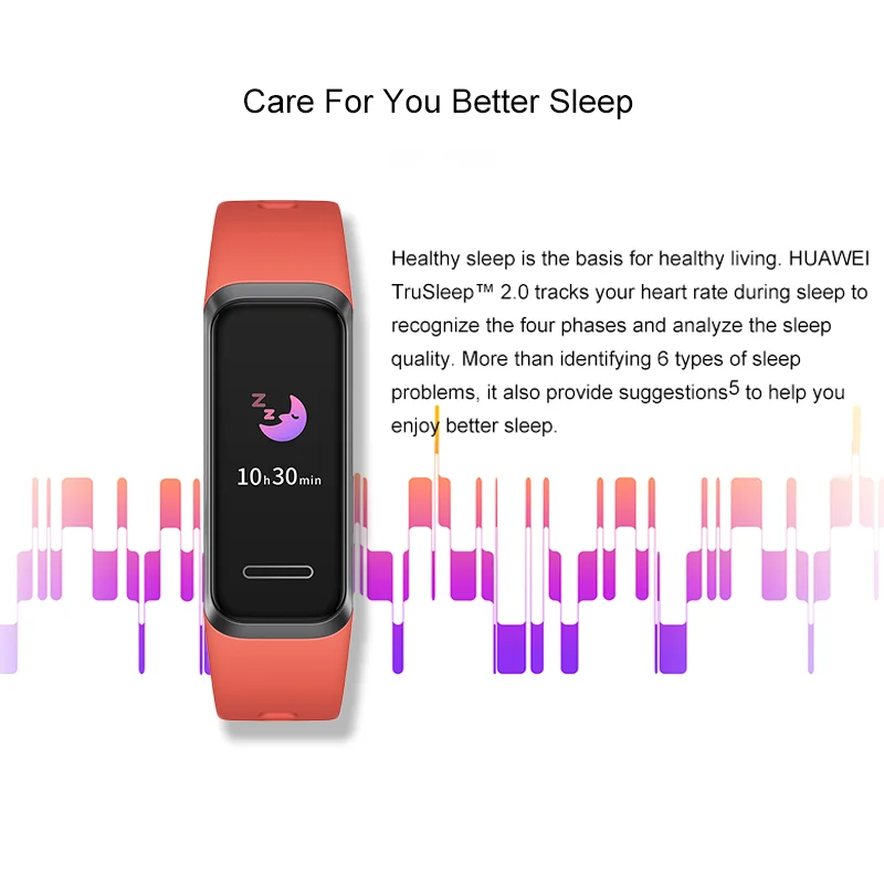 Оригинальный Смарт-браслет Huawei Band 4 с функцией измерения пульса и уровня