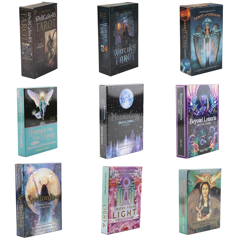 

English Version Oracle Tarot Card Deck Party Game Solitaire Beginner Personal Divination Tarot Card QR Code Holographic Manual