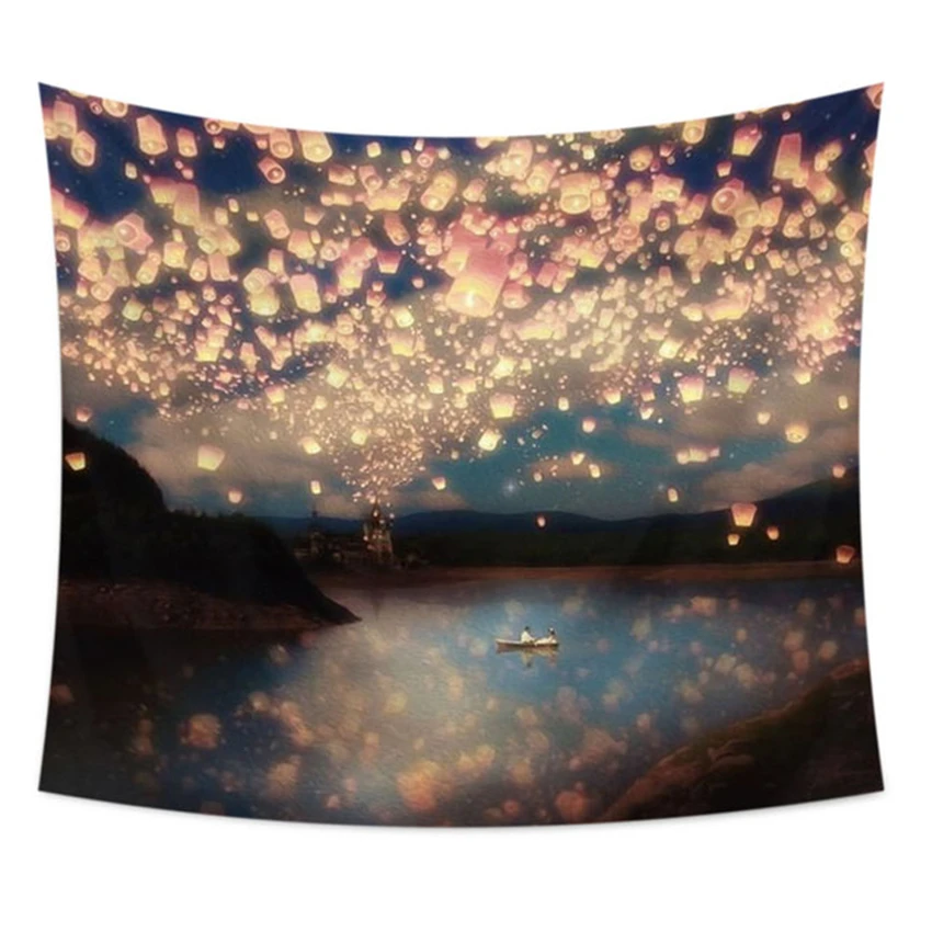 Гобелен с принтом в скандинавском стиле настенный психоделический декоративный