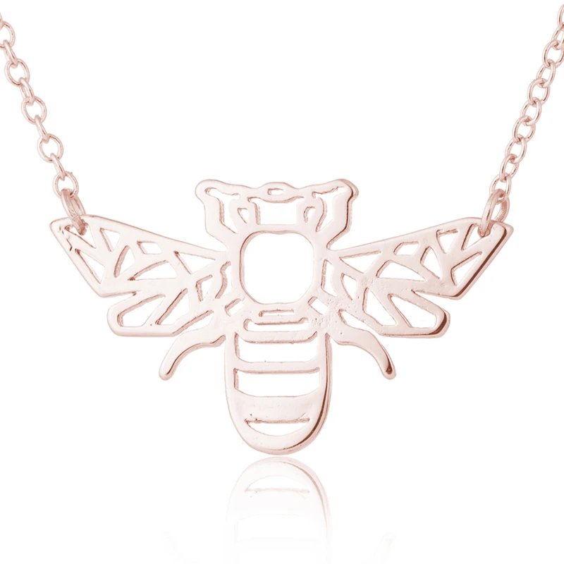 Модное ожерелье Yiustar с подвеской в виде пчелы оригами женское из нержавеющей