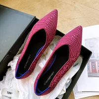 women summer casual shoes knitting ethnic fabric soft women flats shoes slip on doctor nurse workers loafers