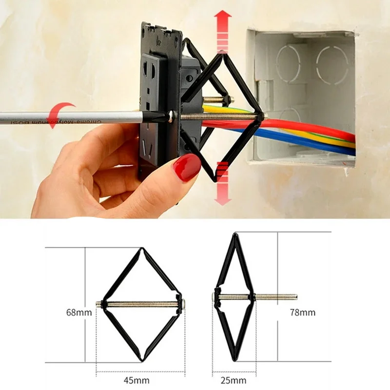 

10Set 86 type dark box Cassette Repairer Wall Mount Switch Bottom box Fixed Support Rod Electrician Repair replacement parts