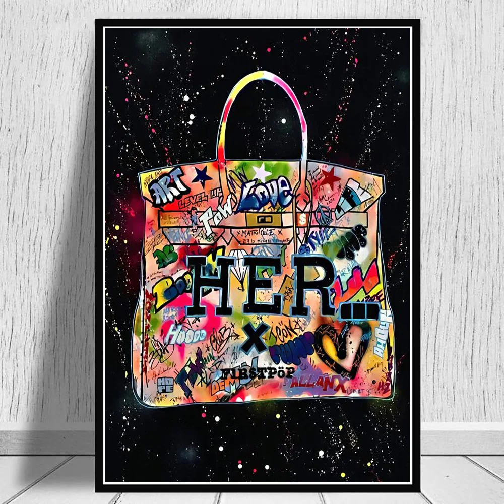 Современная Картина на холсте с флаконом духов граффити модные настенные