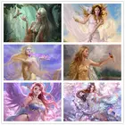 Полноразмерная квадратнаякруглая 5D алмазная живопись сделай сам, фантазия, красота, девушка, фея, девушка, узор для вышивки крестиком, набор для мозаики, домашний декор