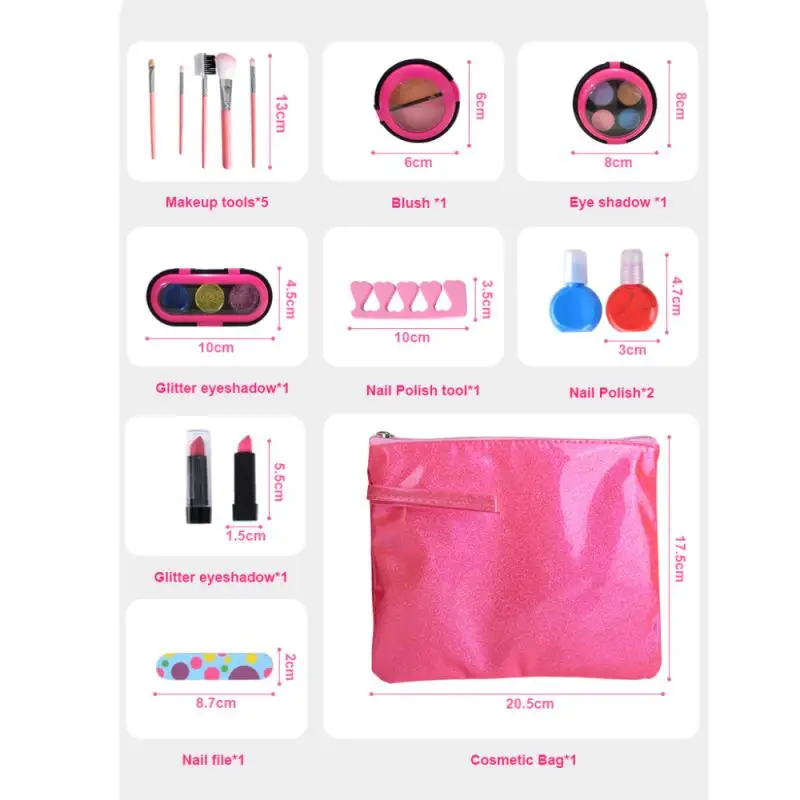 

Girl Pretend Play Make Up Toy Simulation Cosmetics Pink Makeup Set Princess Beauty Plastic Play House Toy Lipstick Eyeshadow