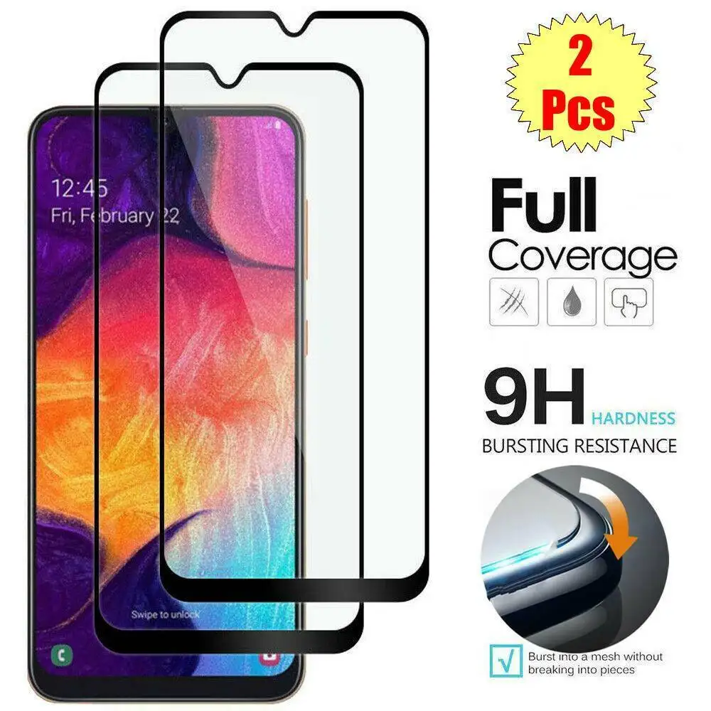 2 шт. протектор экрана из закаленного стекла для samsung Galaxy A20 A10 A50 A40 A30 A60 A70 A80 A90 полное защитное стекло