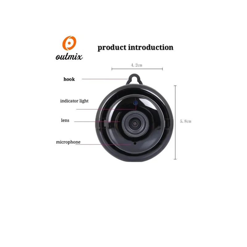 Australian power V380 Домашняя безопасность мини wifi 720p ip-камера Беспроводная маленькая cctv инфракрасная камера ночного видения с функцией обнаружения движения Слот для sd-карты аудио приложение - Цвет: Australian power