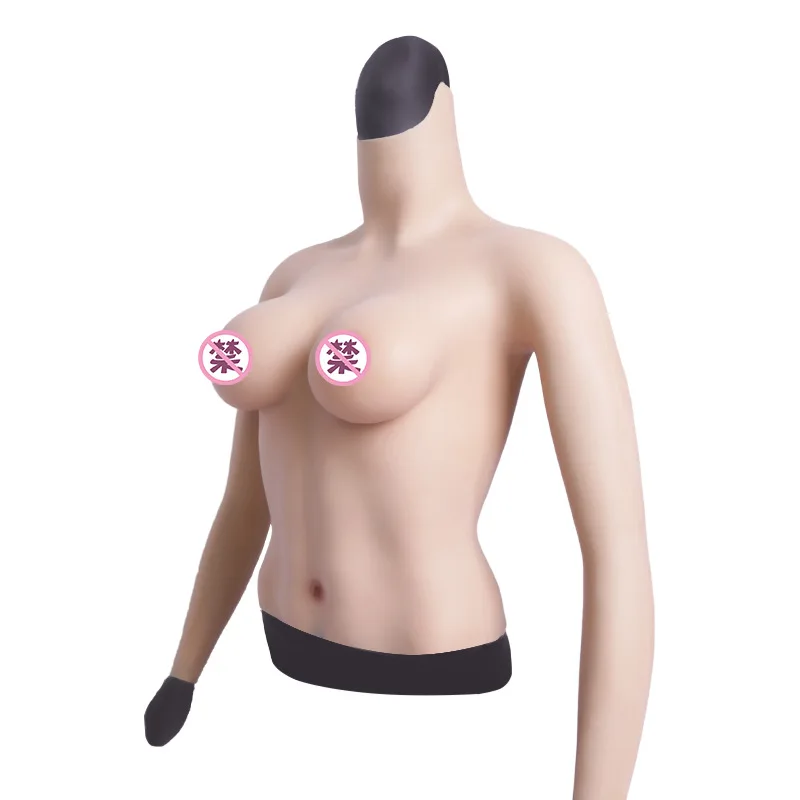 Half-length Solid Breast Implants with Arms To Form D-cup Fake Breasts Silicone Breasts for Cross-dressers and Transgender
