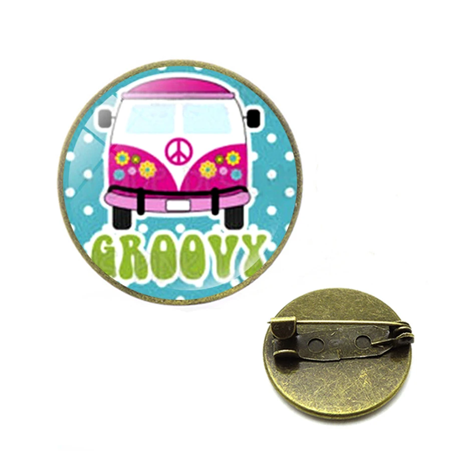 Hippie Peace ЗНАК Ван автобус Броши Знак мира нагрудные булавки ювелирные