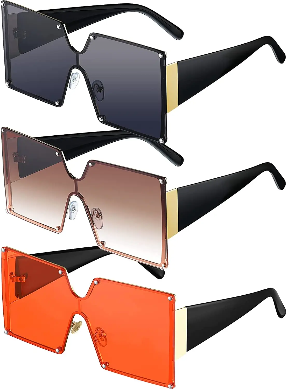 

Oversized Shield Sunglasses Vintage Flat Top Sunglasses Chic Big Square Shield Sunglasses for Women