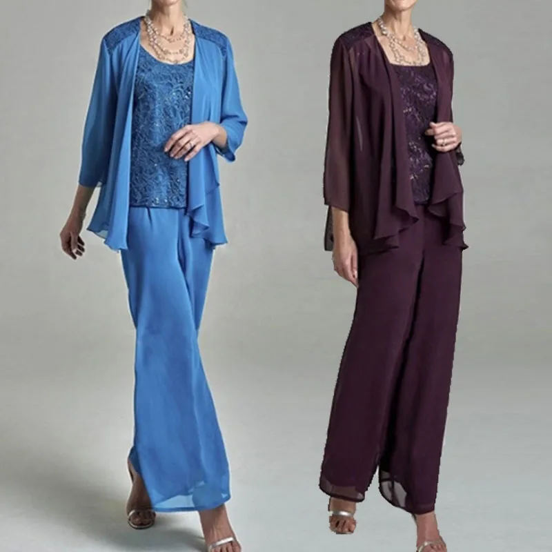 Женский кружевной топ блестящие шифоновые Официальные Вечерние брюки модель