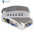 ПК-преобразователь VGA в ТВ AV RCA адаптер сигнала конвертер видео переключатель Box композитный поддерживает NTSC PAL для компьютера